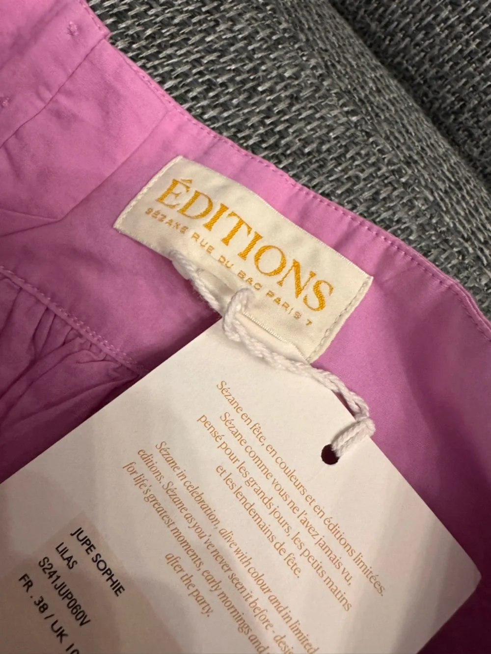 Sezane Pink Lace Midi Skirt with Front Slit - Picture 7 of 9